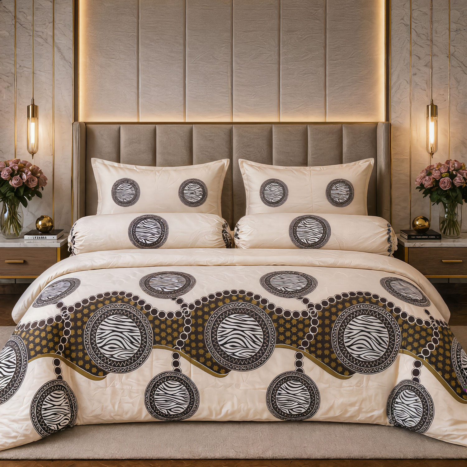 កម្រាលពូកសាច់សំឡីកប្បាស់ Jasmine Silver