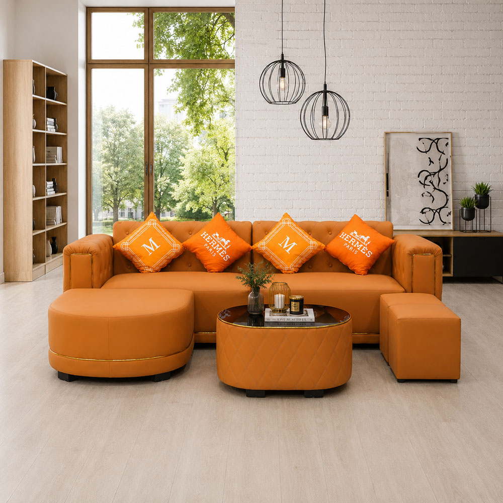 សាឡុងកែងអក្សរ L ខ្នាតធំ បែប Modern Luxury