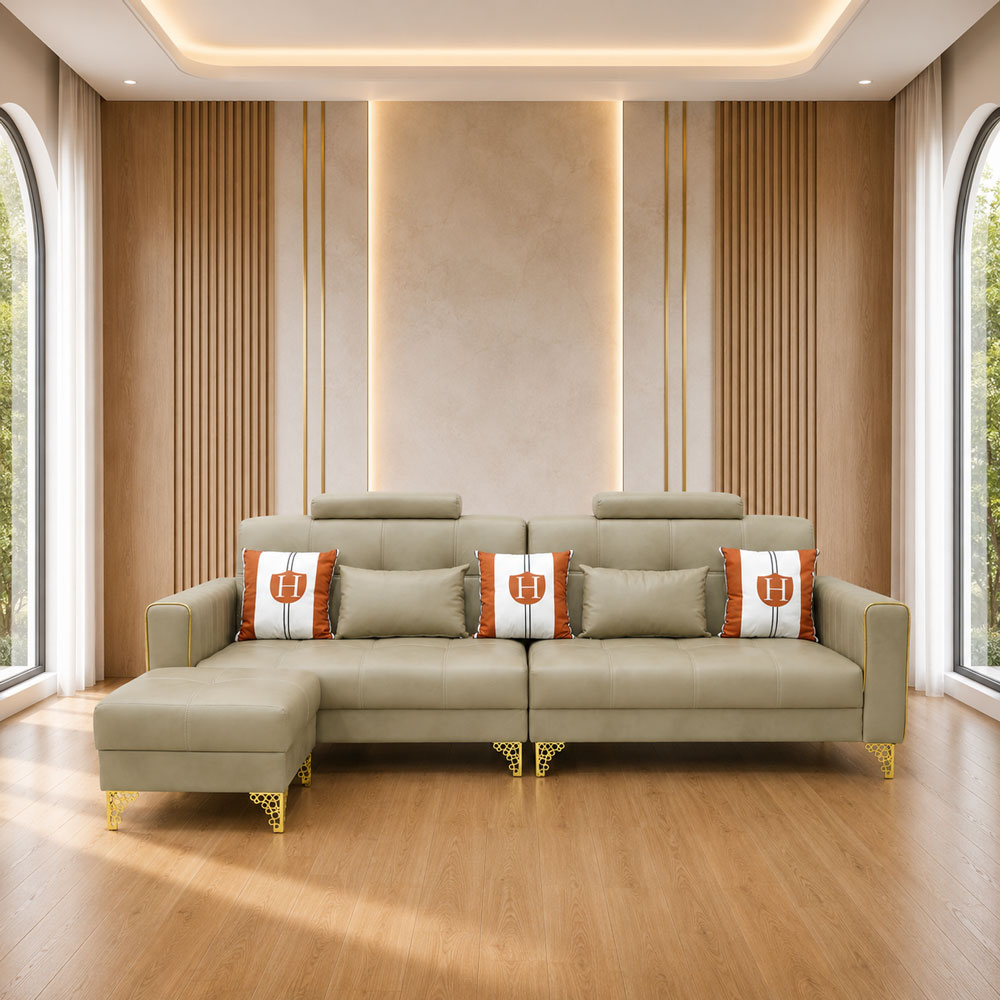 សាឡុងកែងអក្សរ L ខ្នាតធំ បែប Modern Luxury
