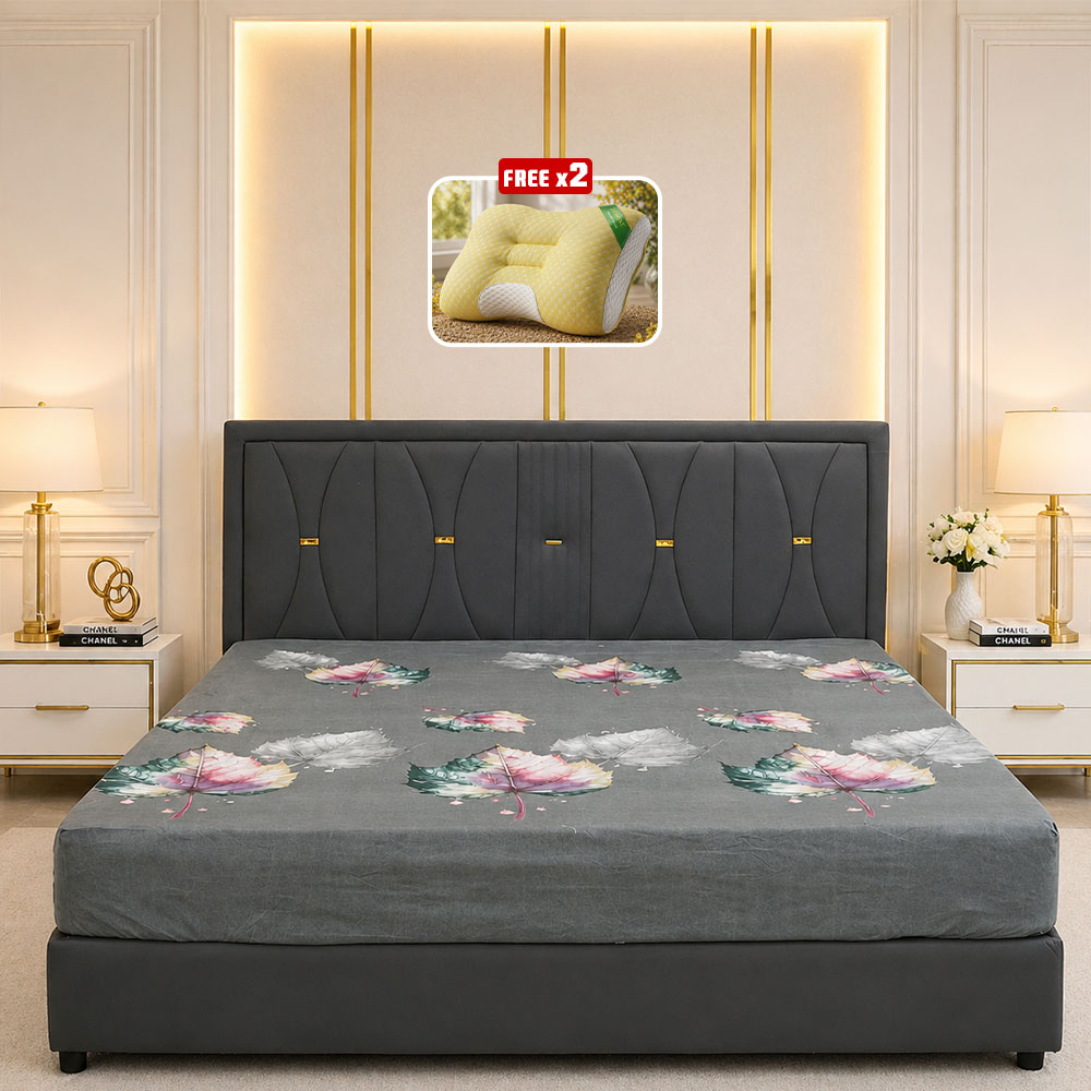 គ្រែស្បែកម៉ូដទាន់សម័យ ថែមខ្នើយ 2