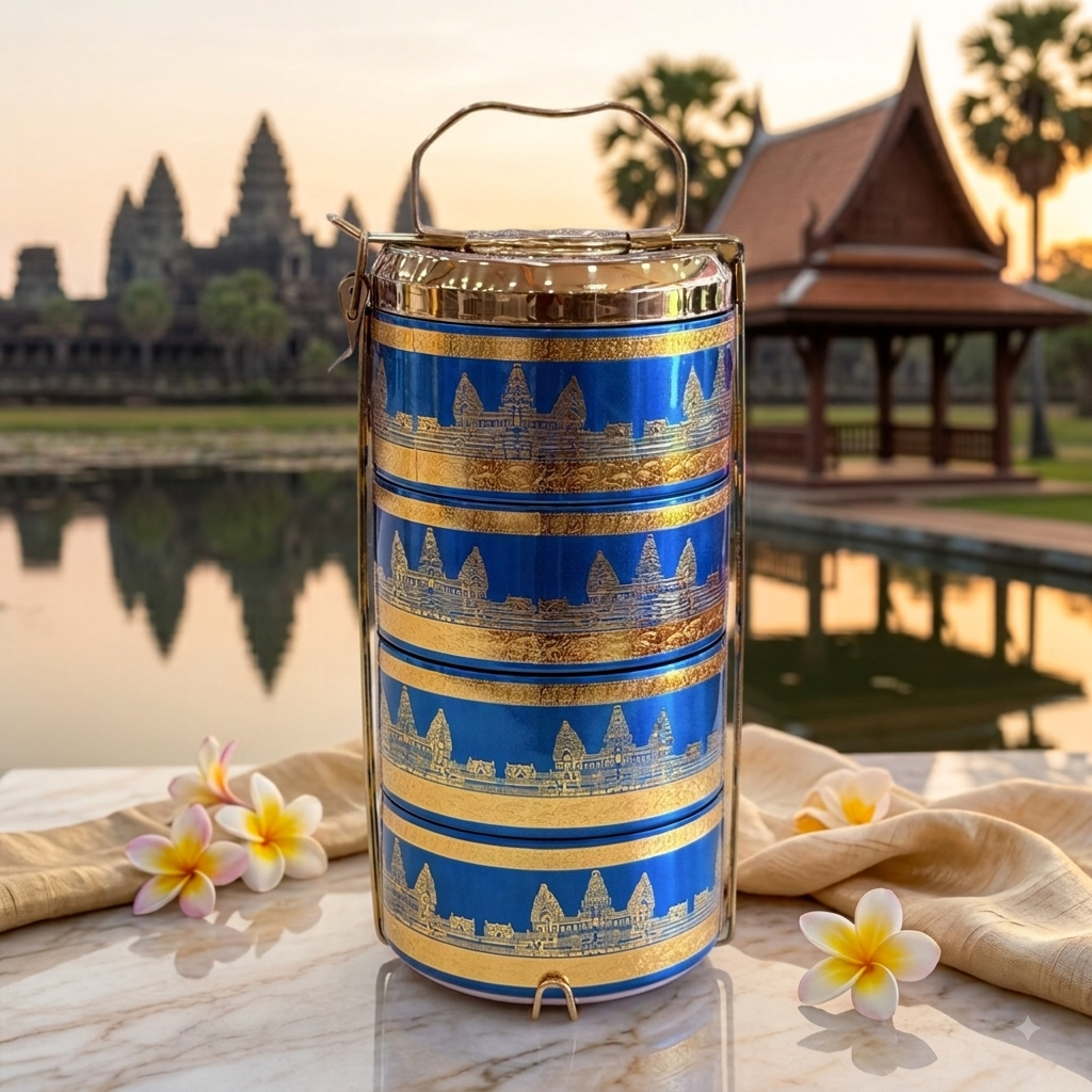 ចានស្រាក់អ៊ីណុកអង្គរវត្ត 4 ថត