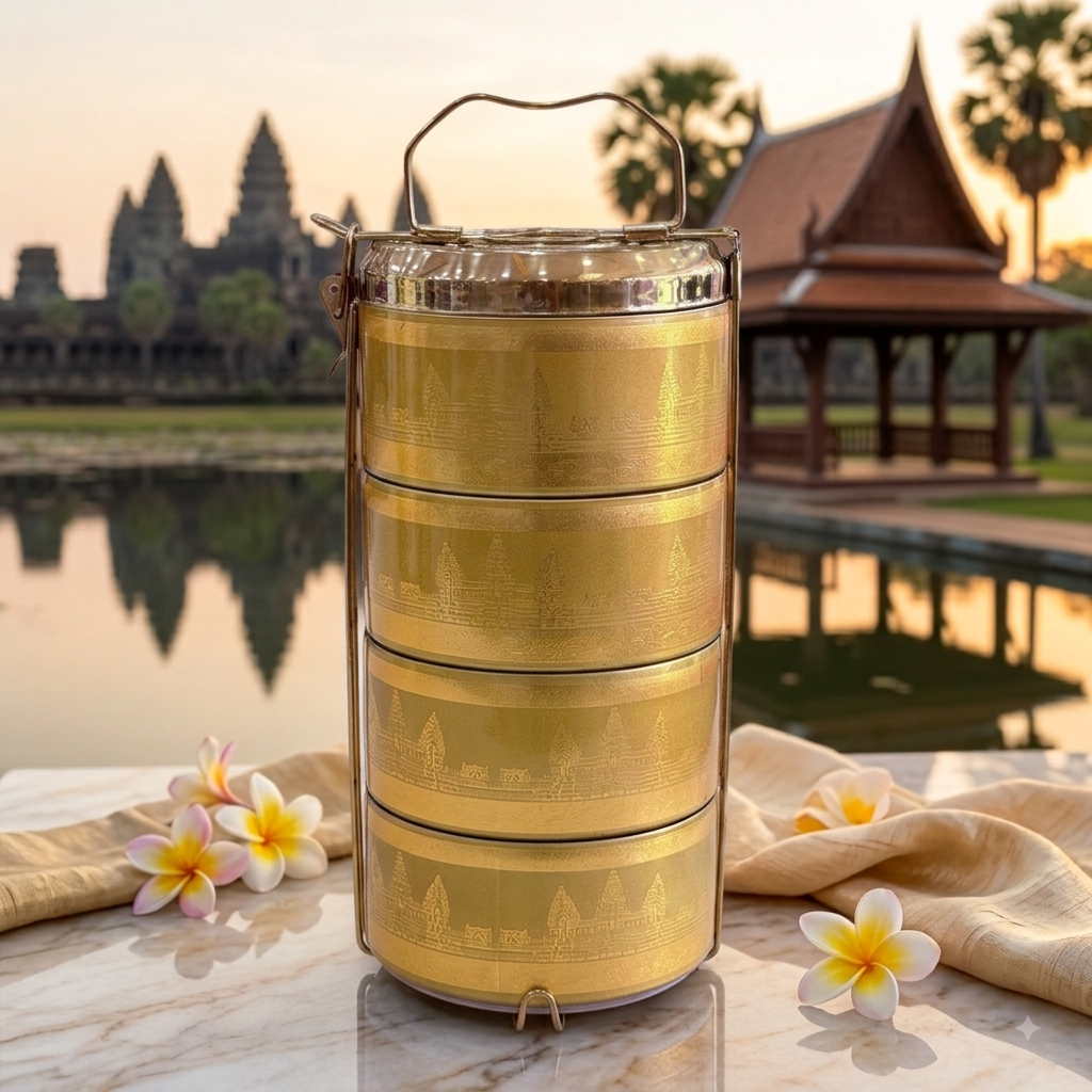 ចានស្រាក់អ៊ីណុកអង្គរវត្ត 4 ថត