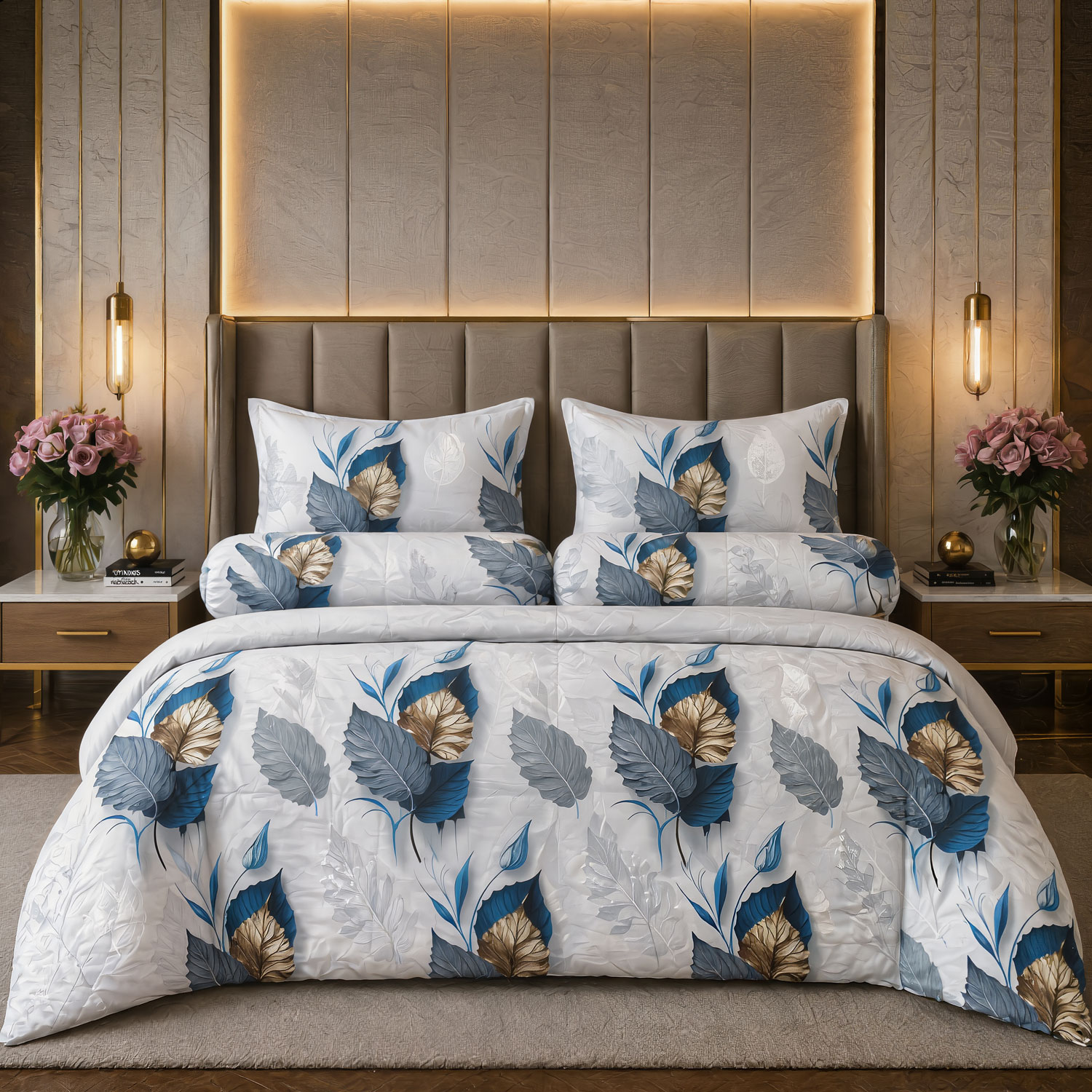 កម្រាលពូកសាច់សំឡីកប្បាស់ Jasmine Silver