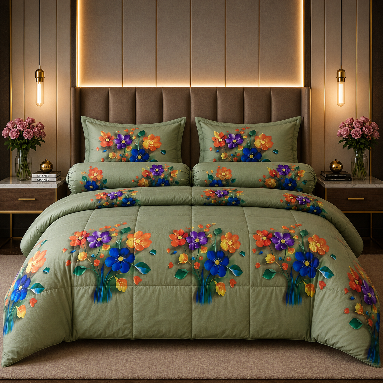 កម្រាលពូកសាច់សំឡីកប្បាស់ Jasmine Silver