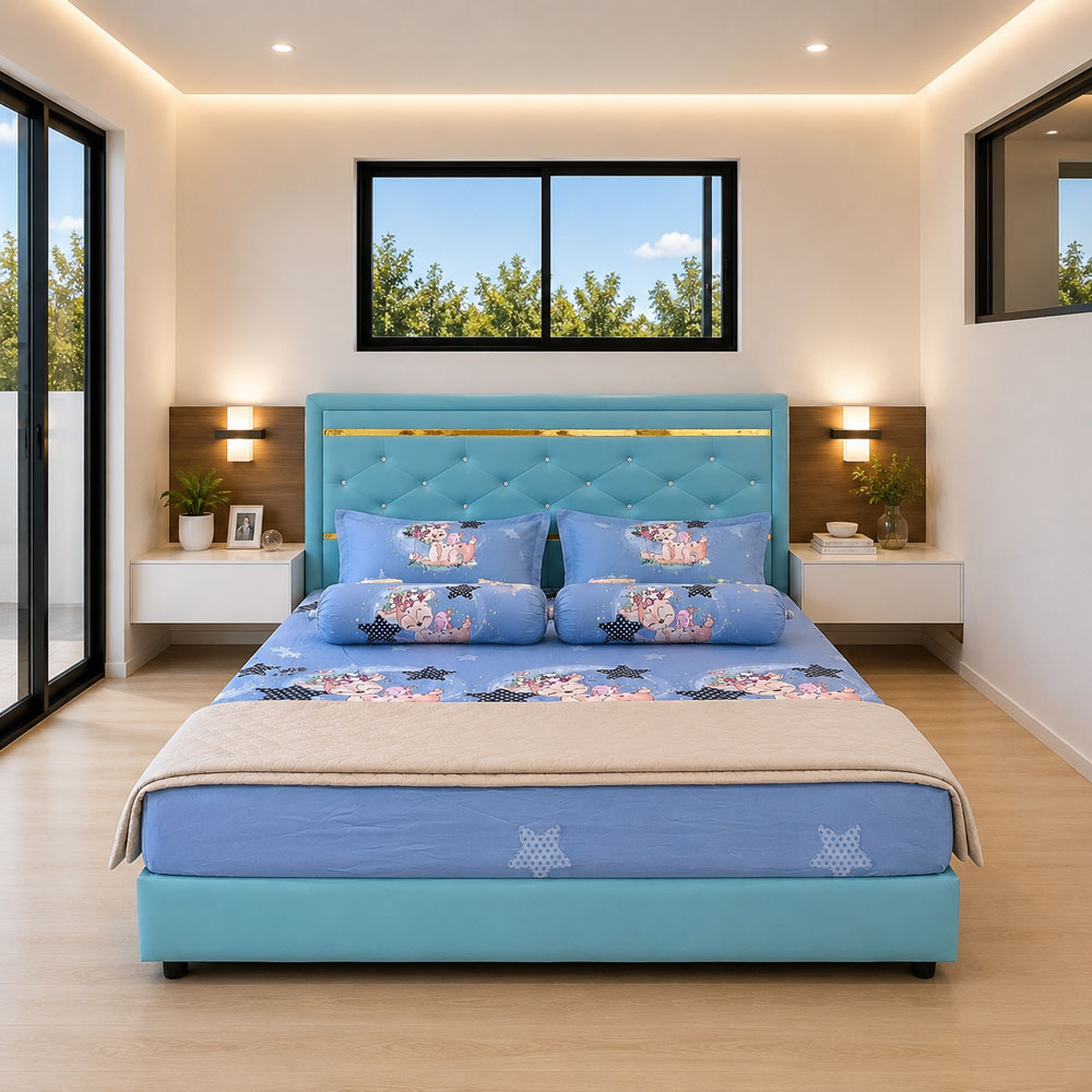 គ្រែស្បែកម៉ូដទាន់សម័យ ថែមខ្នើយ 2